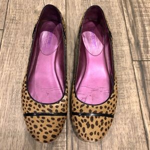 Coach leopard fur flats 8.5